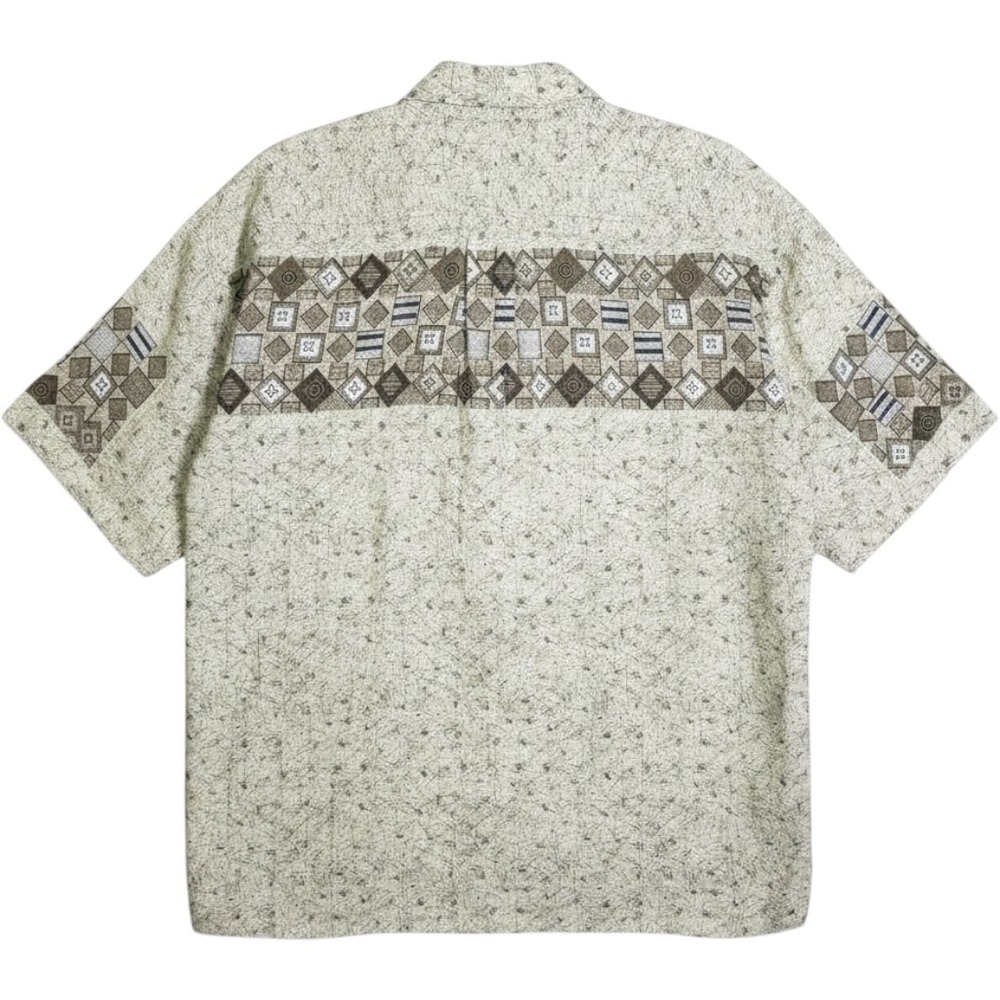 SAngi USA Vtg Mens Button down Shirt Medium Rayon Relax‎ Fit Trival Print Casual - Picture 2 of 12